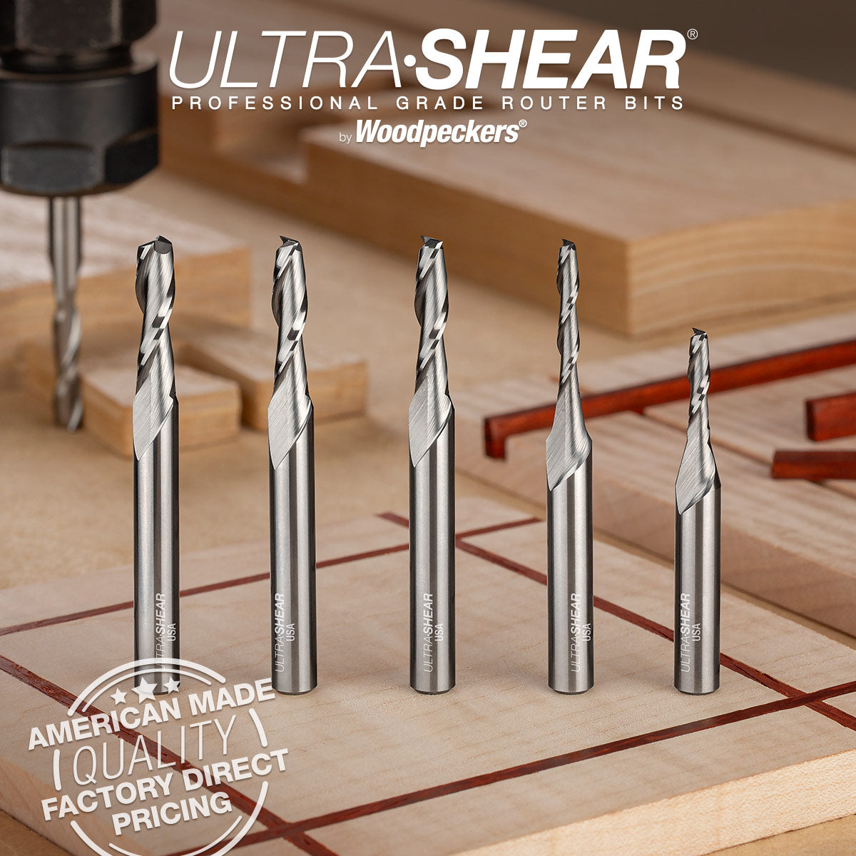 のり A4983-2 K246 A4929 Reduced Diameter Spiral CNC Router Bits | 1/4 SH | 2 FL – Woodpeckers