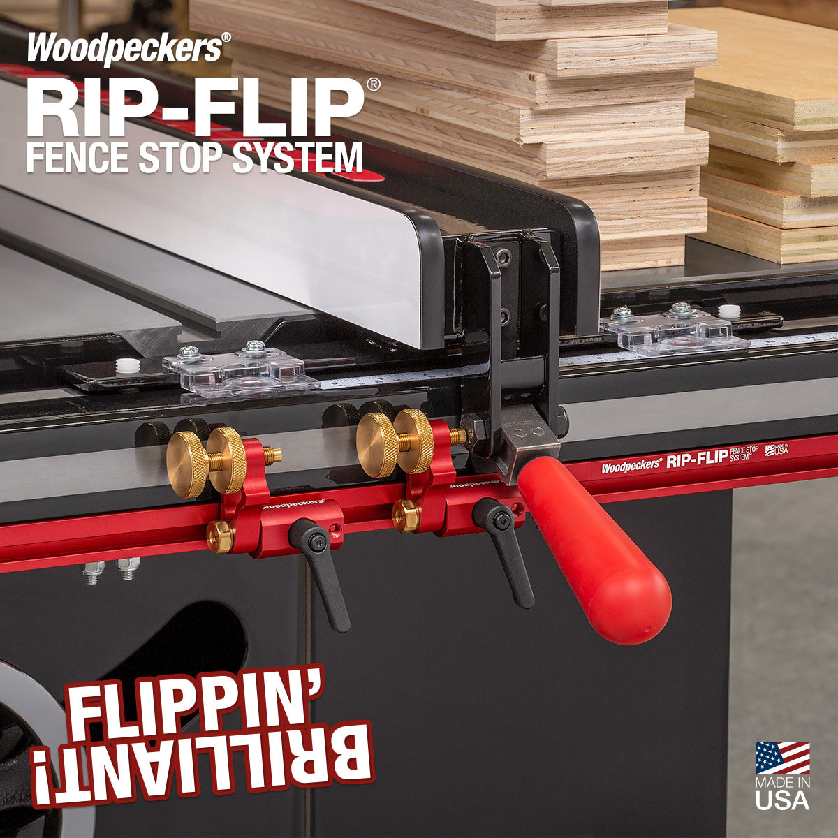 Woodpeckers Rip-Flip Table Saw Fence Stop System