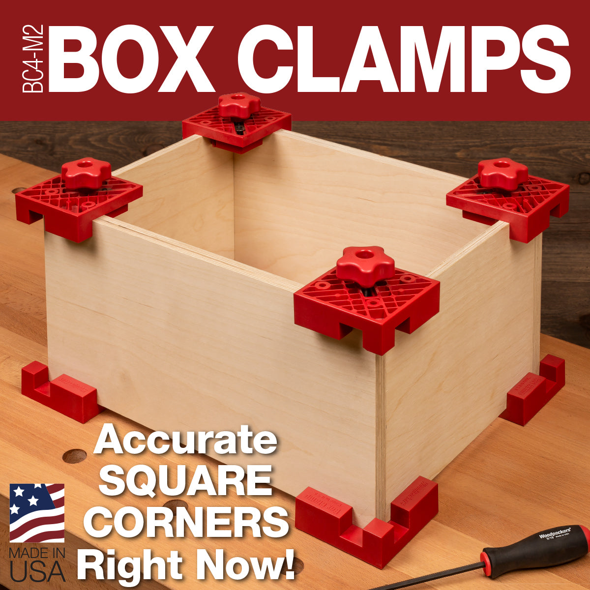 Woodpeckers BC4-M2 Box Clamps for Accurate Case Assembly