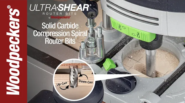 Load video: Ultra-Shear 2-Flute Solid Carbide Compression Router Bits Video