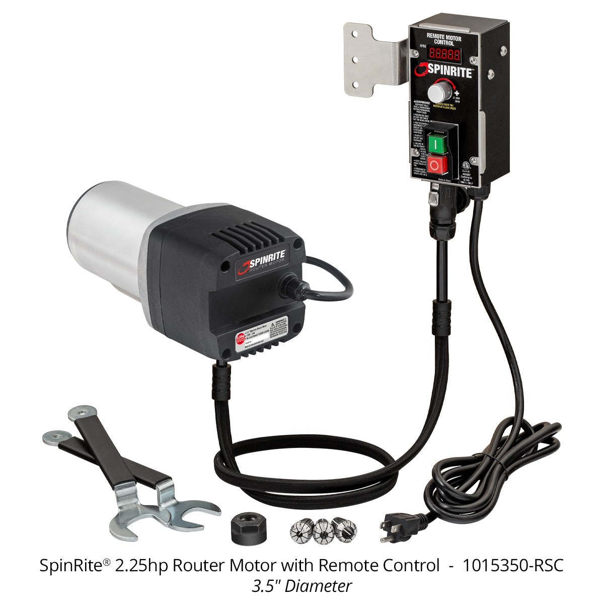 Spinrite 2.25hp Router Motor with Remote Speed Control (3.5" Diameter Motor) - OPEN BOX
