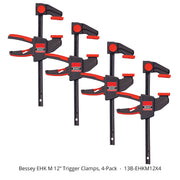 Bessey 100 LB Clamping Capacity EHK Trigger 12-inch Clamp 4-packs - CLOSEOUT