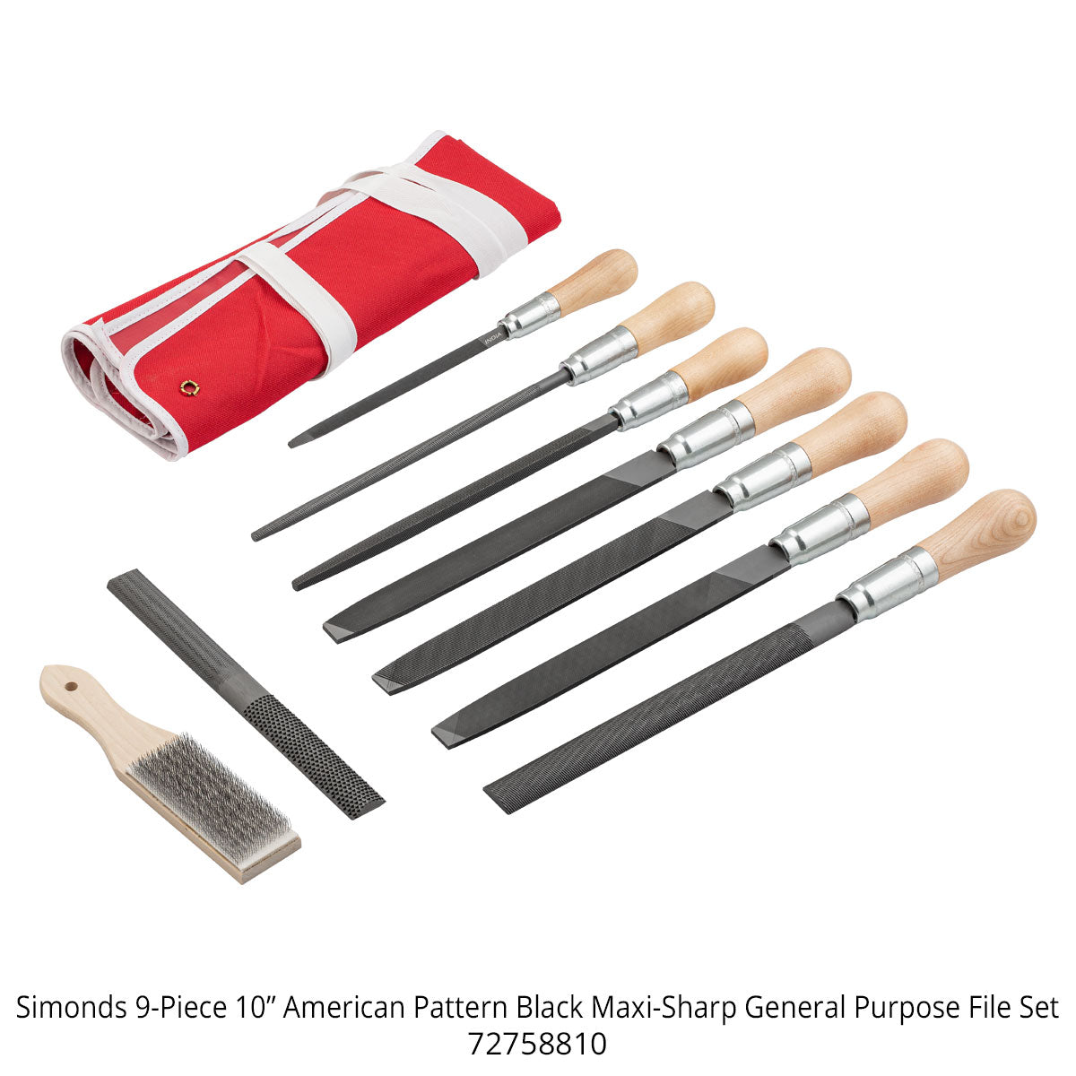 General Purpose 10" File 9-Piece Set  - American Pattern Black Maxi-Sharp