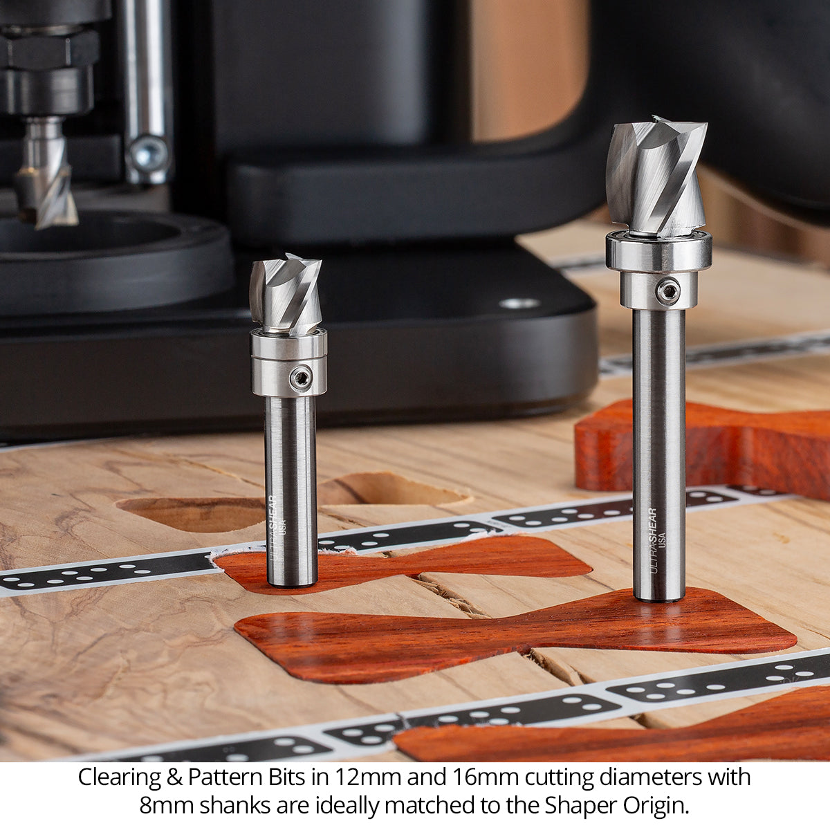 Clearing Pattern Router Bits - Carbide Head - 8MM Shank