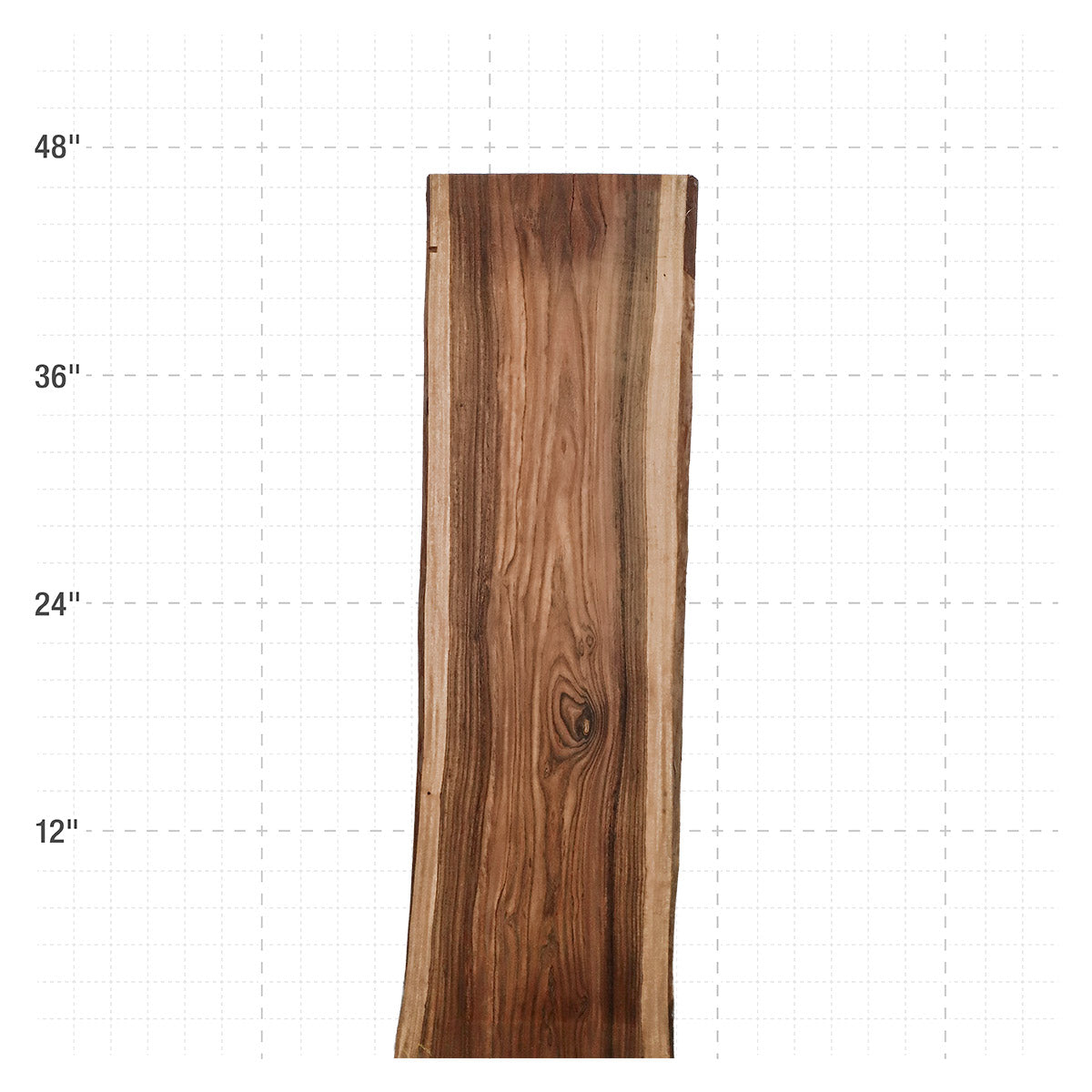 Bocote Live Edge Slabs - 45" x 12.5" x 1.25" - BC-25-A