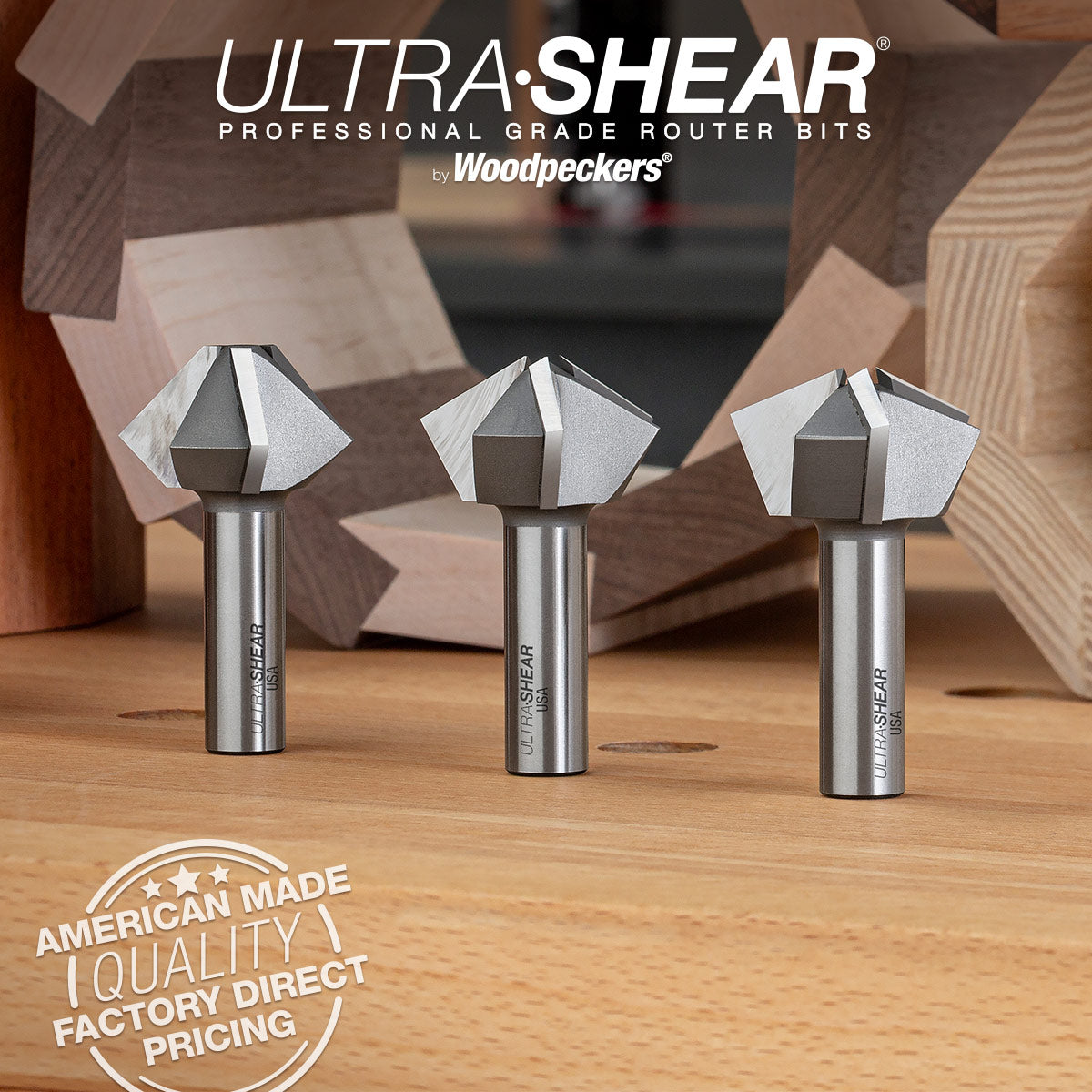 Birds Mouth Router Bits - Carbide Tipped - 3-Flute