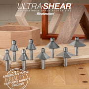 Chamfer Router Bits - 1/2 Shank - Carbide Tipped - Double Bearing