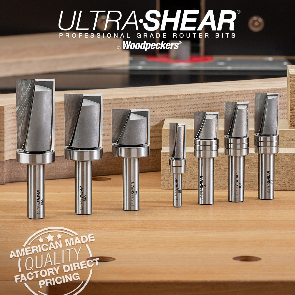 Plunging Pattern Router Bits - Carbide Tipped - 2 Flute