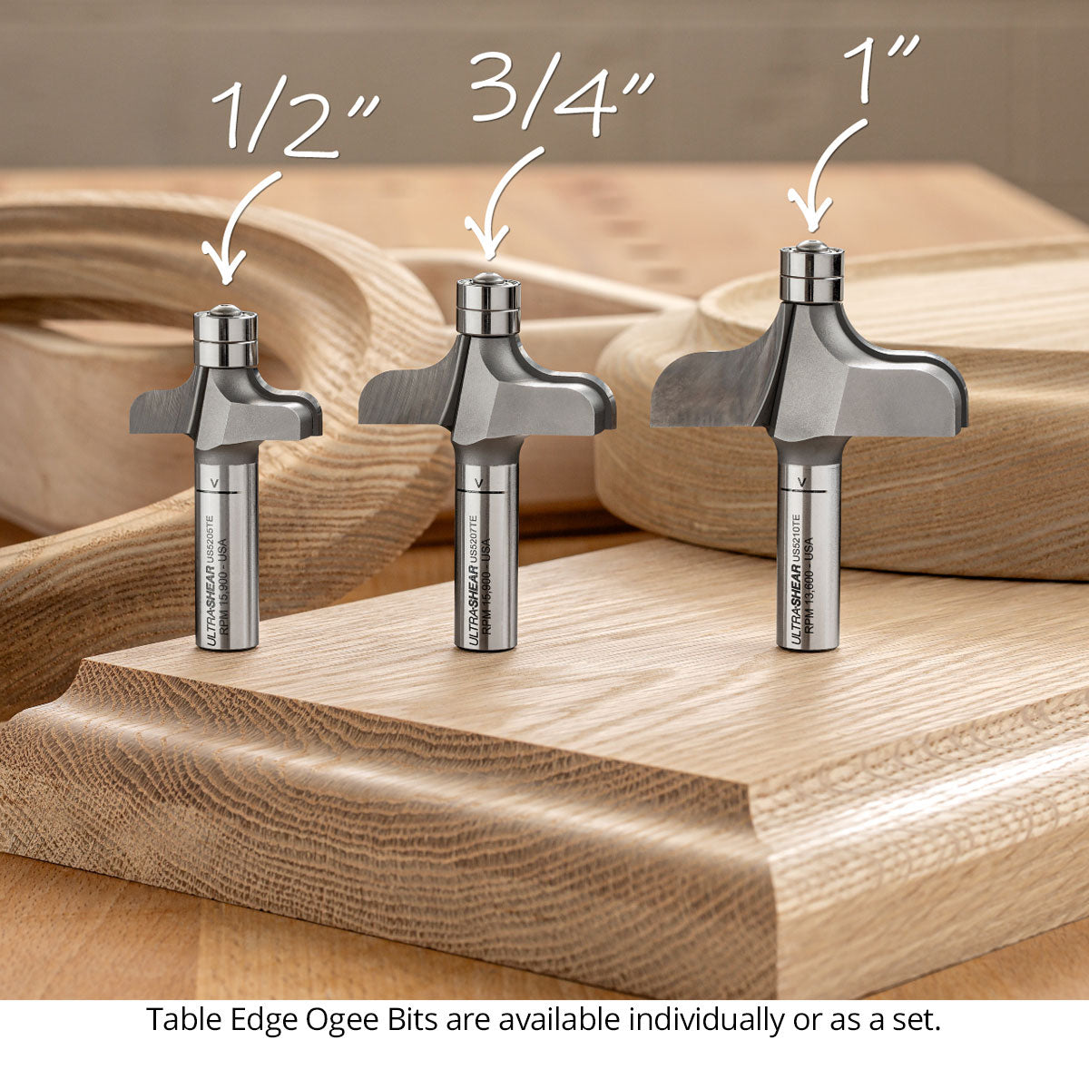 Table Edge Ogee Router Bits - Carbide Tipped - 2 Flute