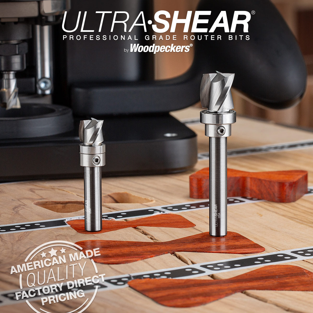 Clearing Pattern Router Bits - Carbide Head - 8MM Shank