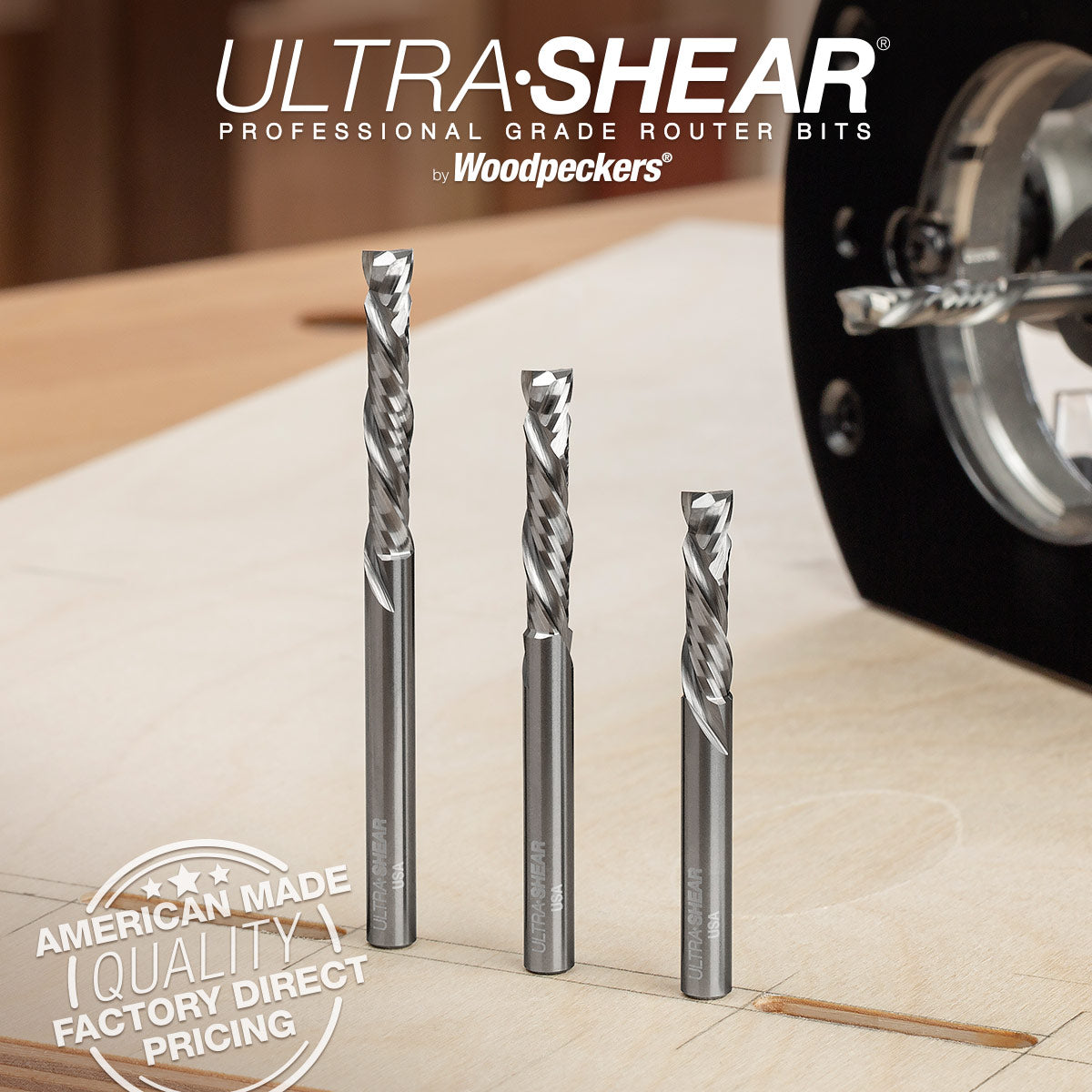 Compression Router Bits - 1/4 Shank - Solid Carbide