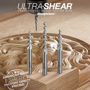 Conical Ball Nose CNC Router Bits - Solid Carbide