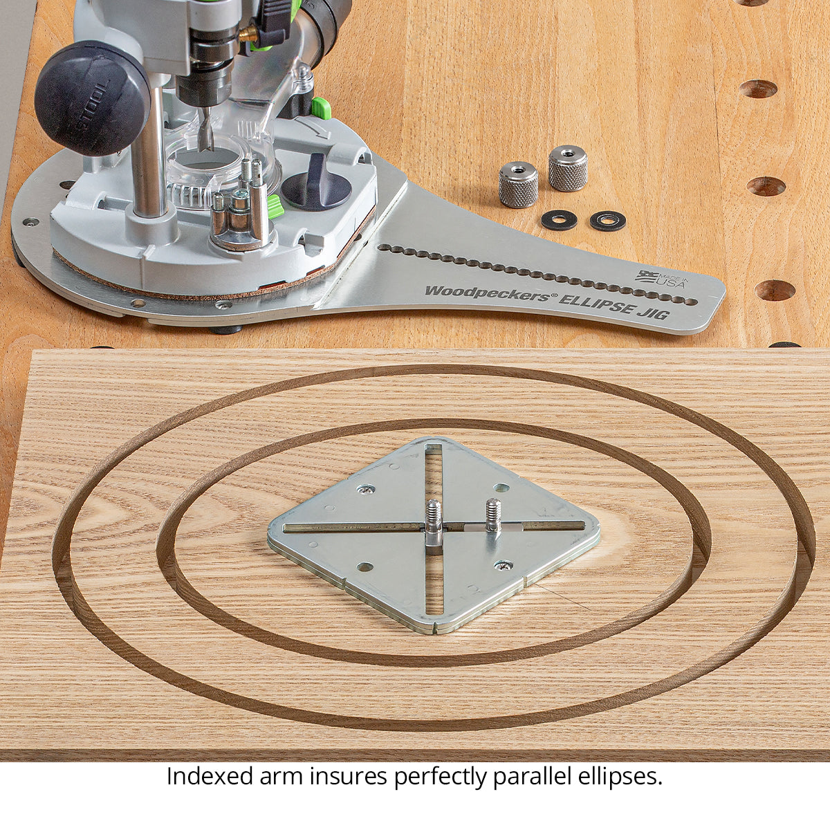 Ellipse Jig with 2 parallel cuts. 