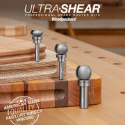Finger Grip Groove Router Bits - Round Profile - Carbide Tipped - 2-Flute