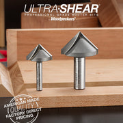 Folding Miter V-Groove Router Bits - Carbide Tipped - 2 Flute