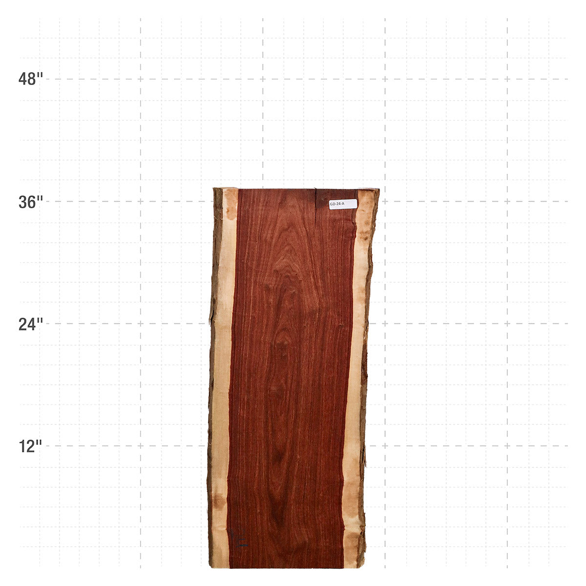 Granadillo Live Edge Slab - 37" x 15" x 1.25" - GD-24-A