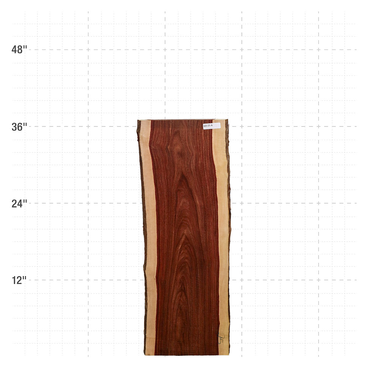 Granadillo Live Edge Slab - 37" x 13" x 1.25" - GD-25-A