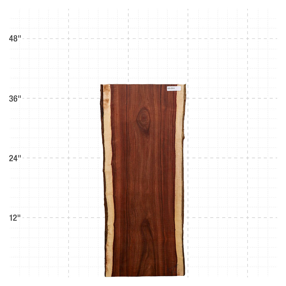 Granadillo Live Edge Slab - 37" x 15" x 1.25" - GD-29-A