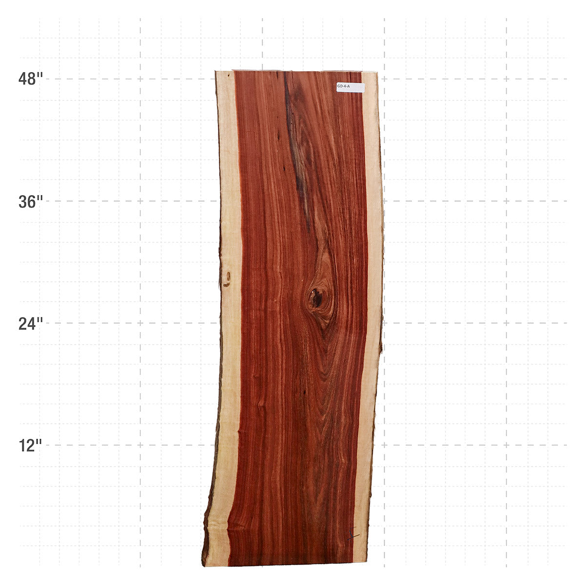 Granadillo Live Edge Slab - 48" x 15" x 1.25" - GD-4-A