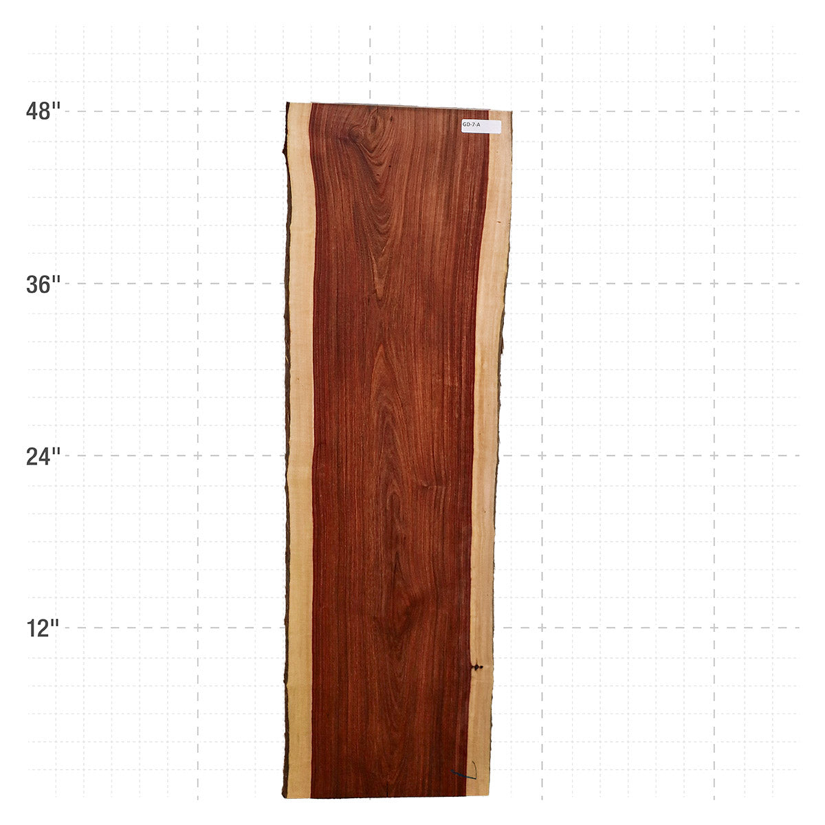 Granadillo Live Edge Slab - 48" x 14" x 1.25" - GD-7-A