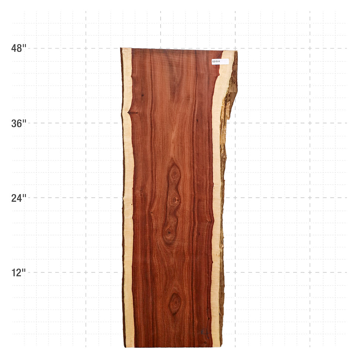 Granadillo Live Edge Slab - 48" x 15.5" x 1.25" - GD-8-A