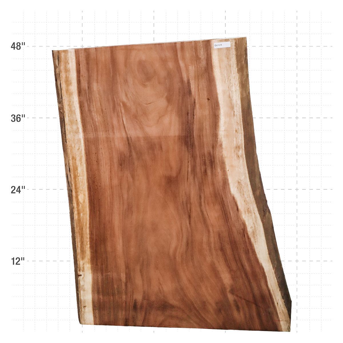 Guanacaste Live Edge Slab - 48.5" x 31.25" x 2" - GU-1-A