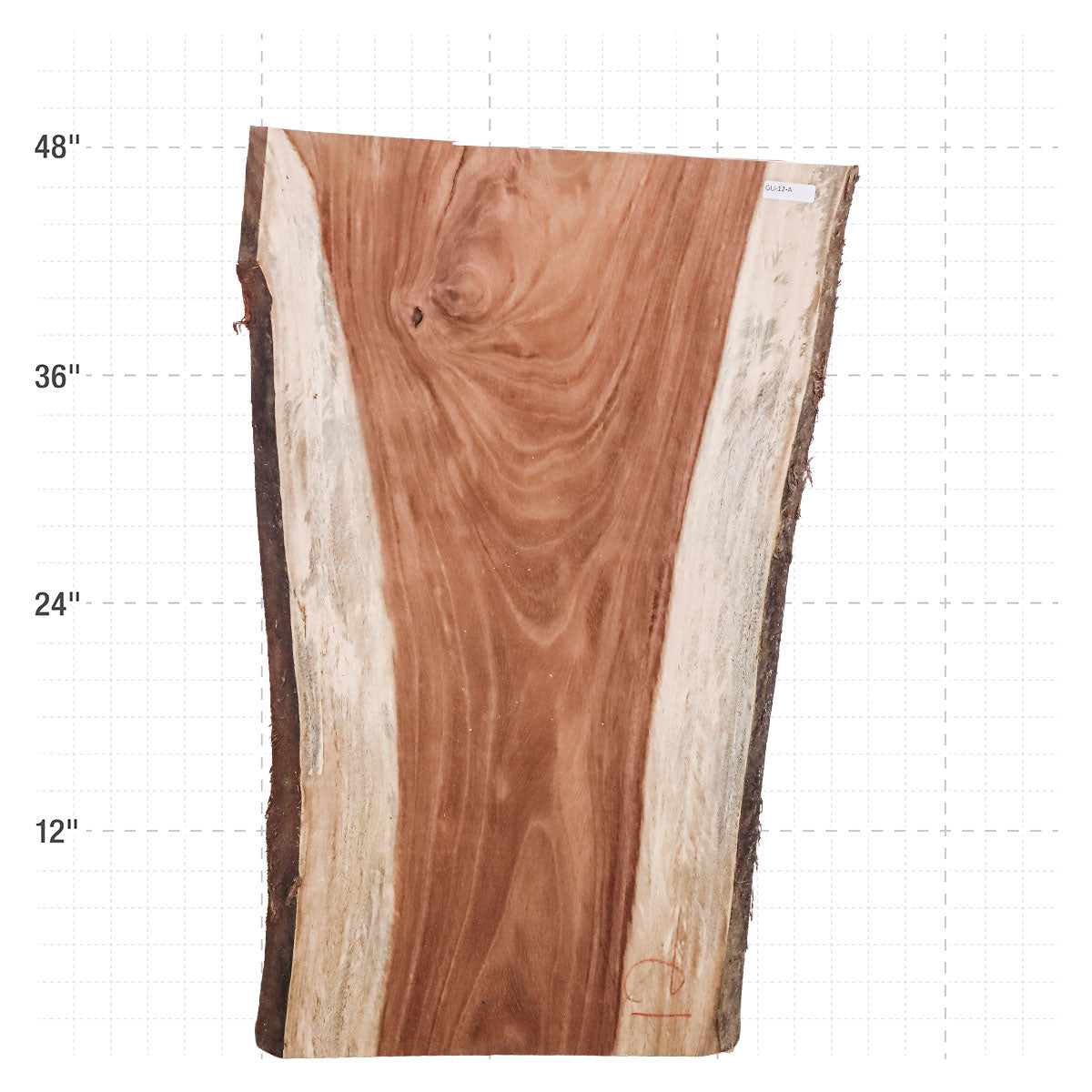 Guanacaste Live Edge Slab - 48" x 25.5" x 2" - GU-12-A