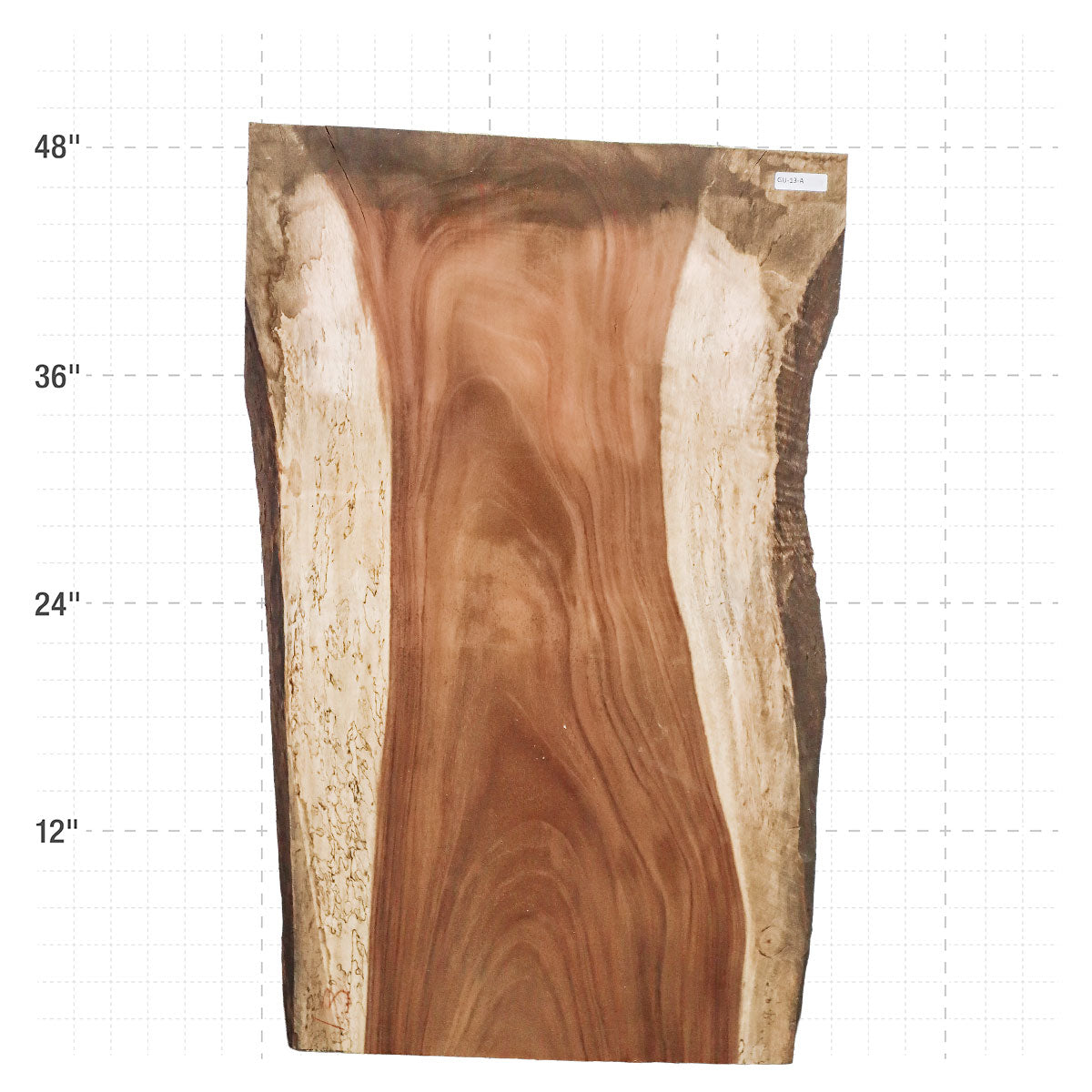 Guanacaste Live Edge Slab - 48" x 26.25" x 2" - GU-13-A