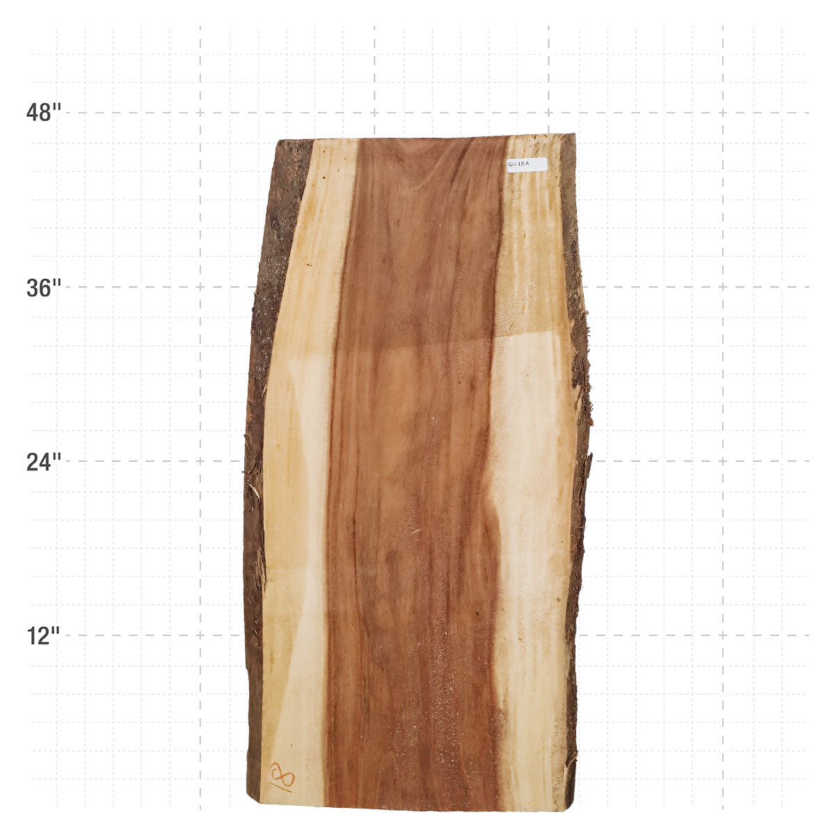 Guanacaste Live Edge Slab - 46" x 22" x 2" - GU-18-A