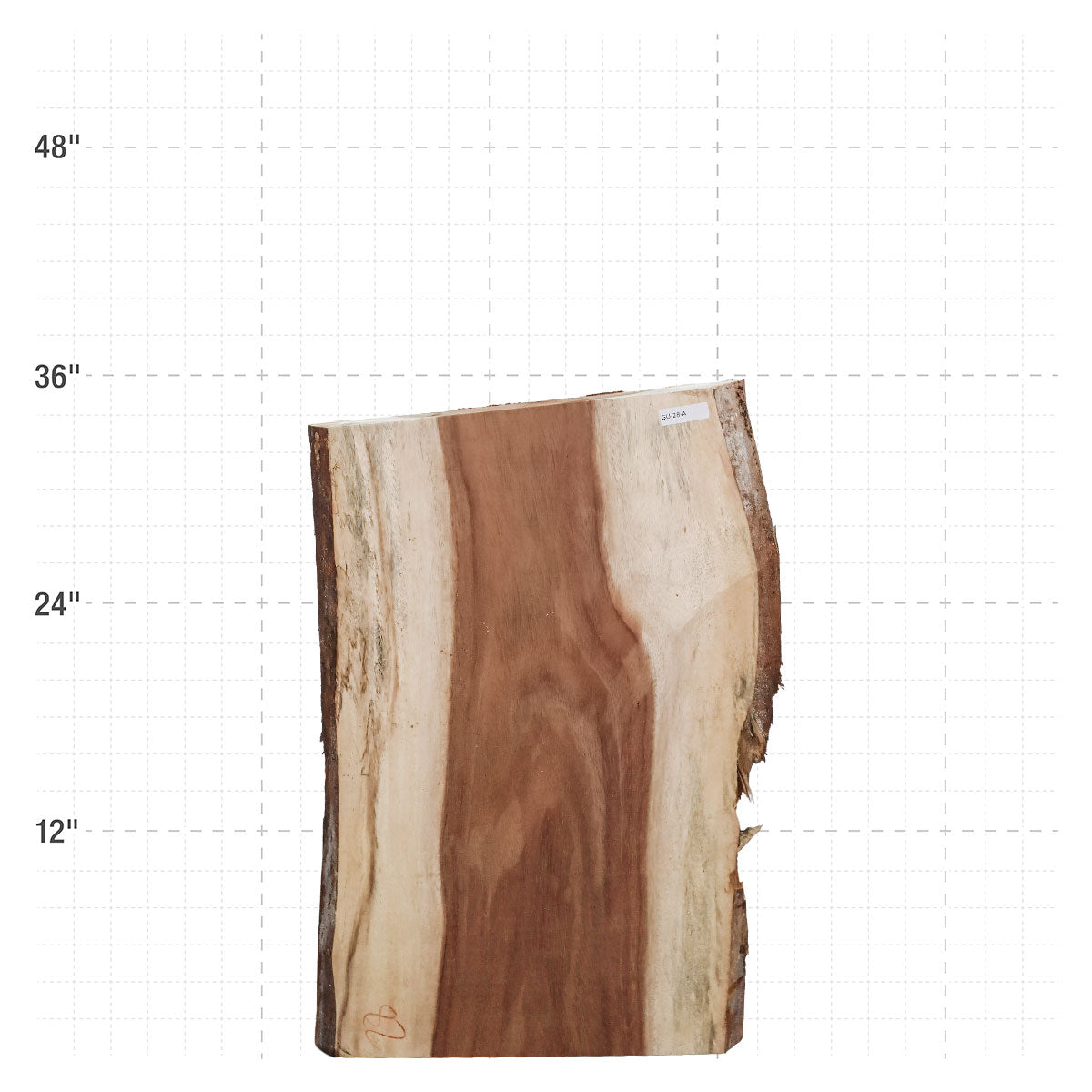 Guanacaste Live Edge Slab - 36.5" x 23.5" x 2" - GU-28-A