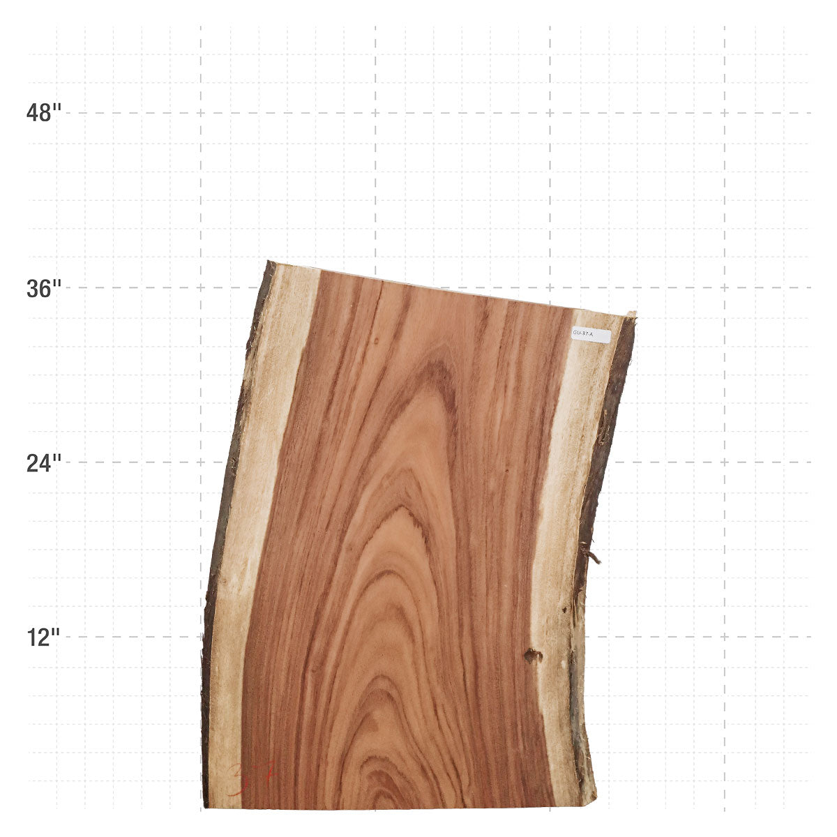 Guanacaste Live Edge Slab - 36" x 24.5" x 2" - GU-37-A