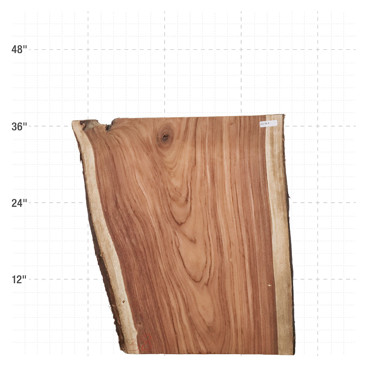 Guanacaste Live Edge Slab - 37" x 30" x 2" - GU-38-A