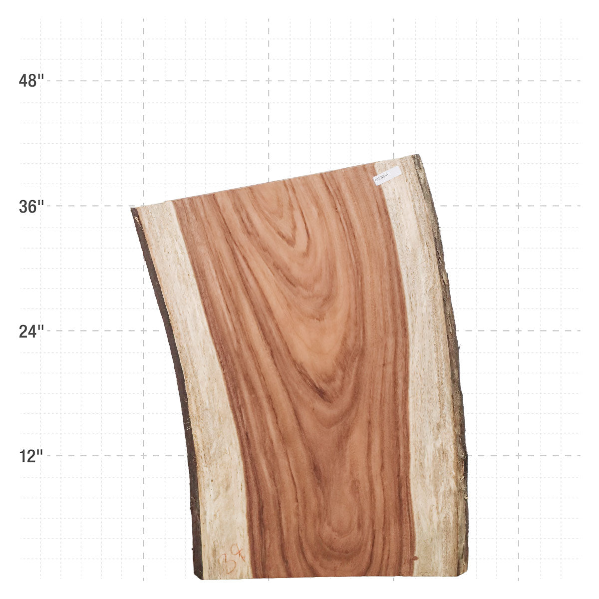 Guanacaste Live Edge Slab - 38.5" x 25.75" x 2" - GU-39-A