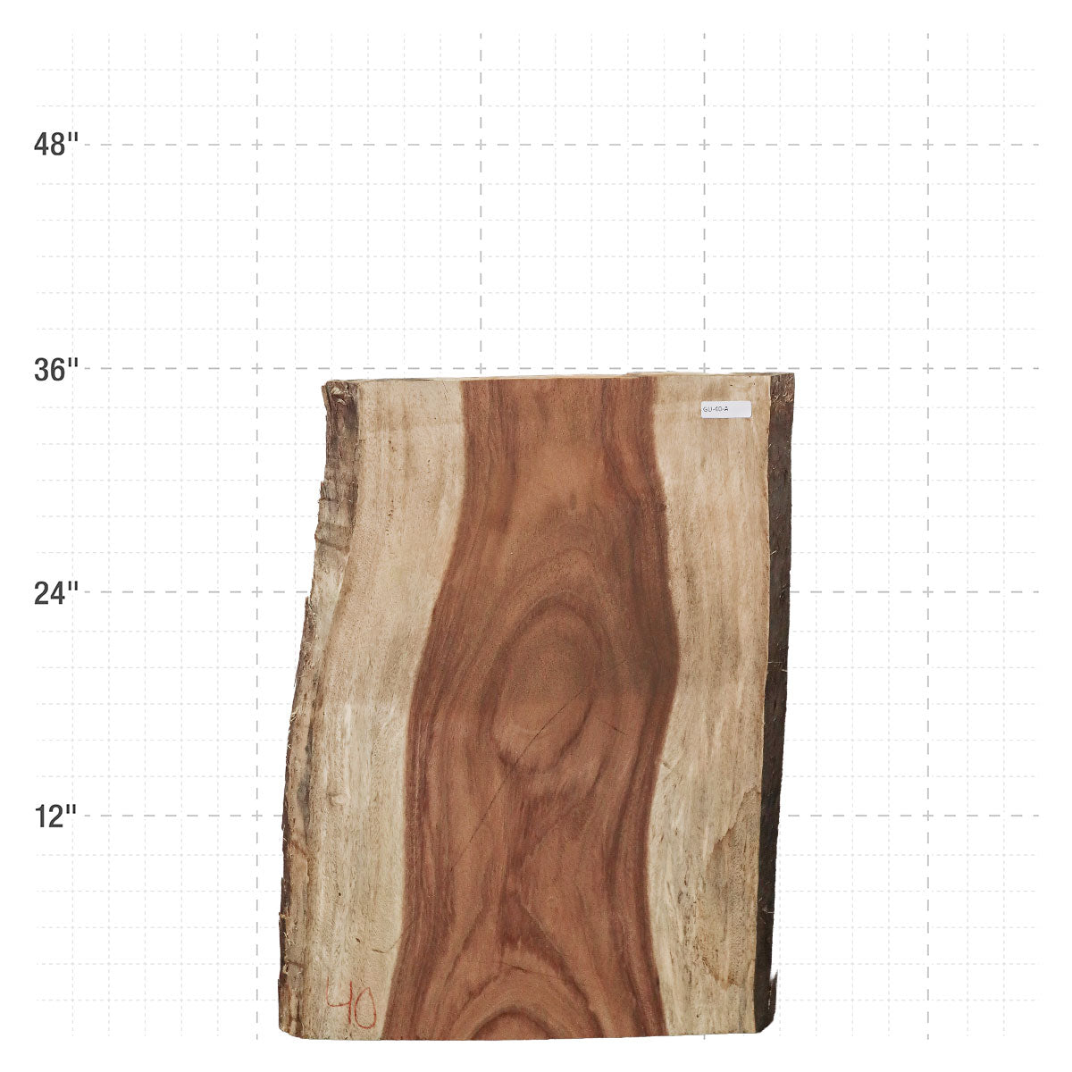 Guanacaste Live Edge Slab - 36" x 25" x 2" - GU-40-A