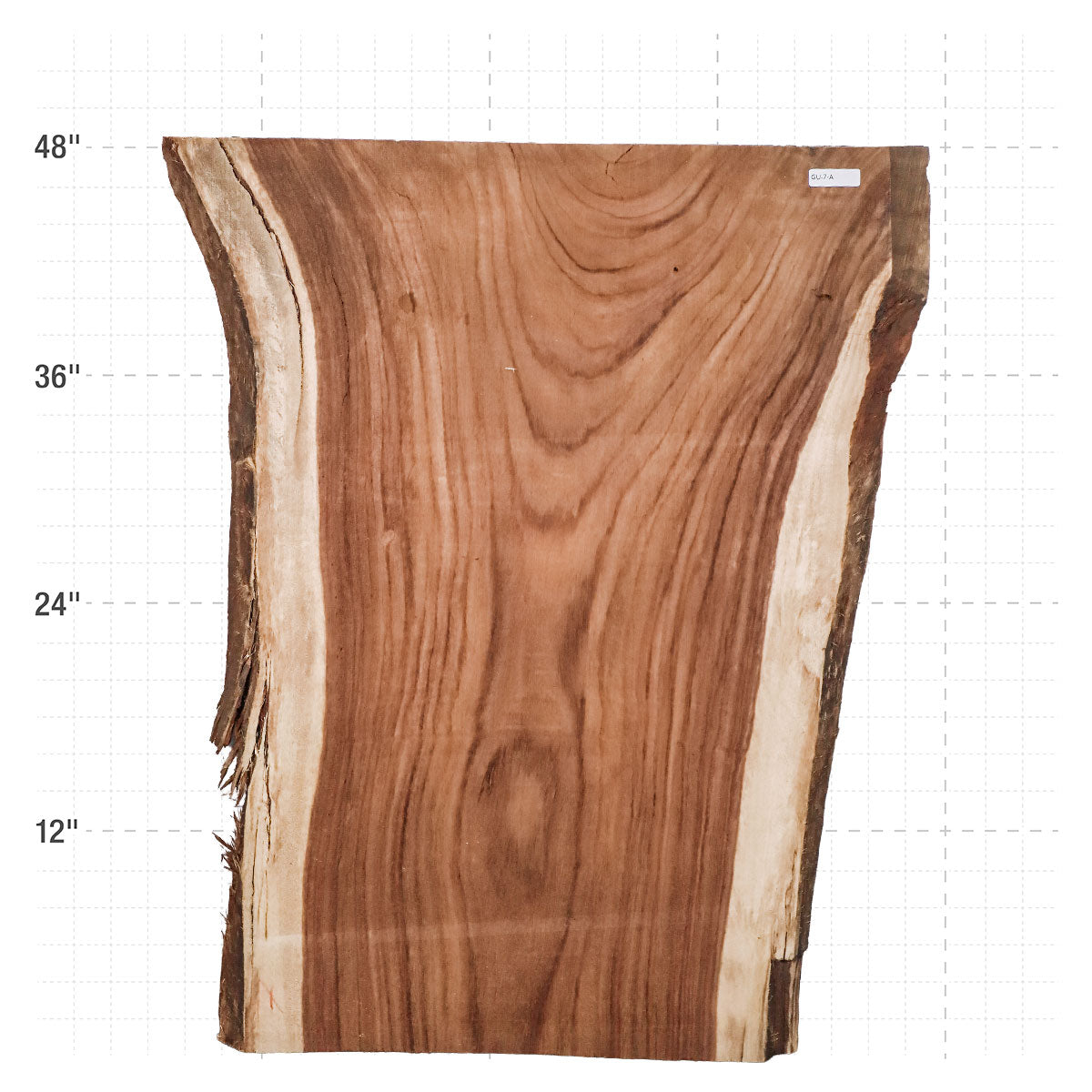 Guanacaste Live Edge Slab - 48" x 31.5" x 2" - GU-7-A