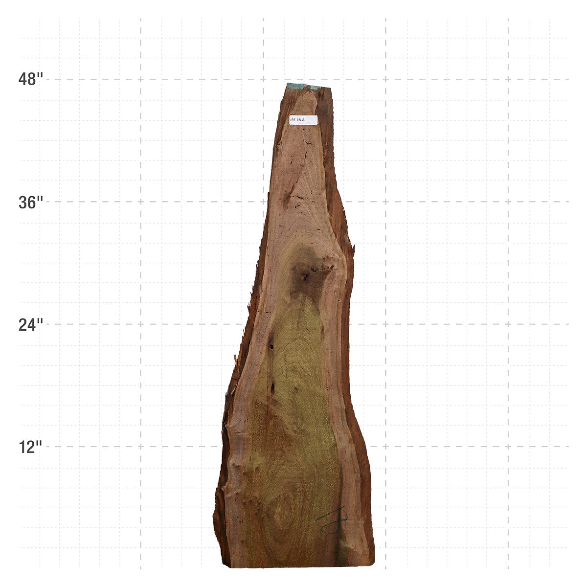 Ipe Live Edge Slab - 47" x 10" x 1.25" - IPE-18-A