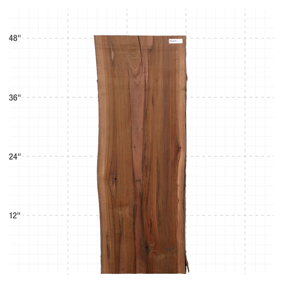 Ipe Live Edge Slab - 48" x 17.5" x 1.25" - IPE-21-A