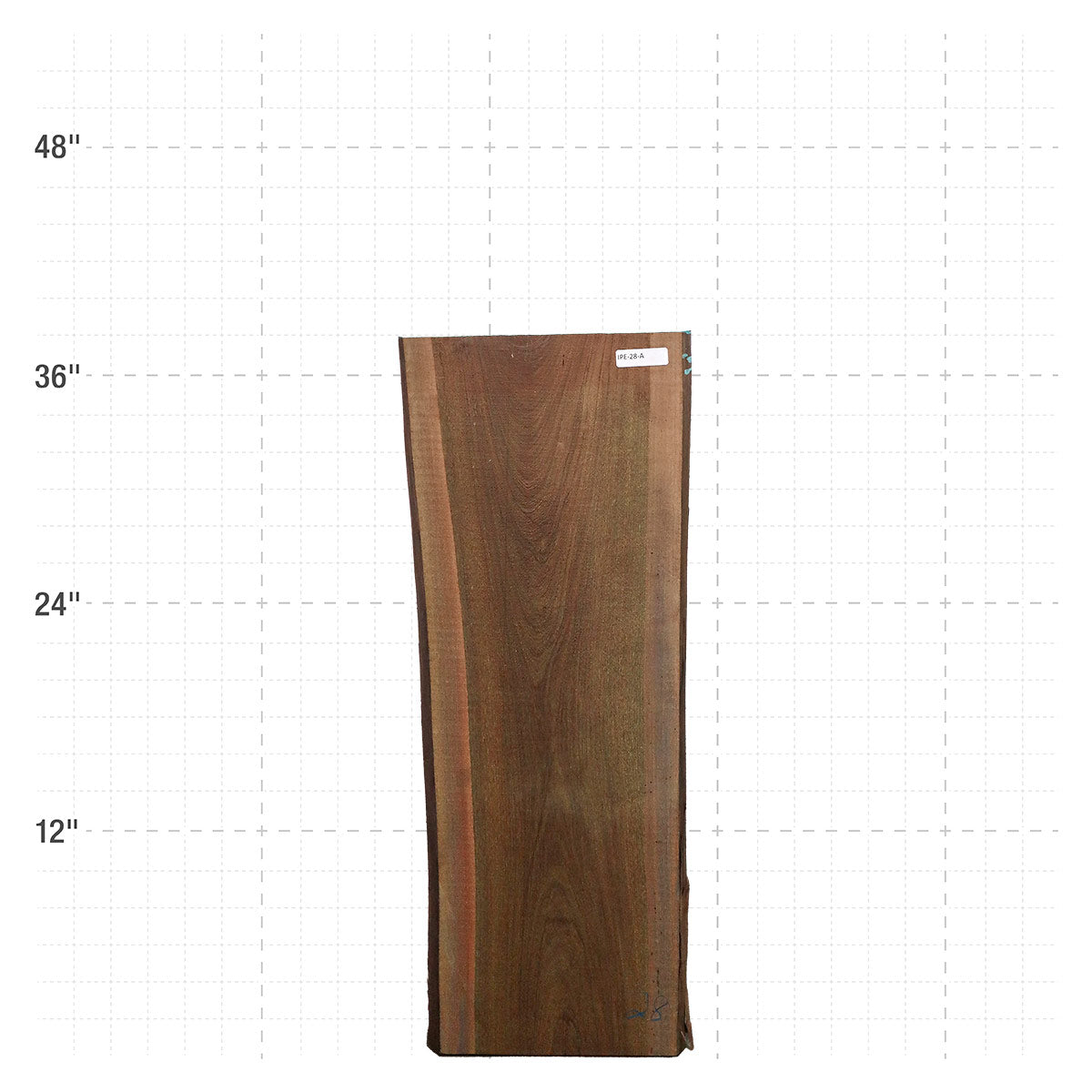 Ipe Live Edge Slab - 38" x 13.25" x 1.25" - IPE-28-A