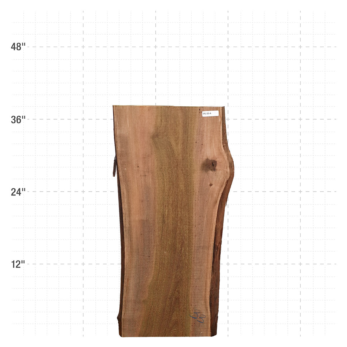 Ipe Live Edge Slab - 38" x 16.5" x 1.25" - IPE-33-A