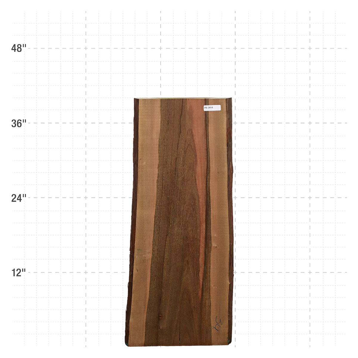 Ipe Live Edge Slab - 40" x 15.5" x 1.25" - IPE-34-A