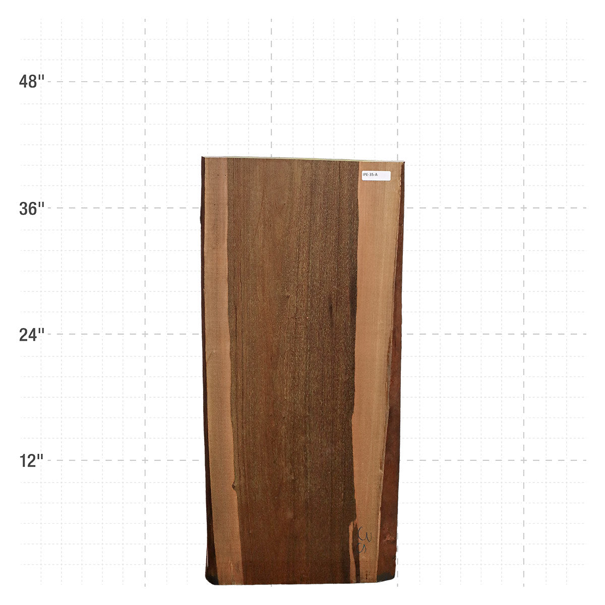 Ipe Live Edge Slab - 40" x 17" x 1.25" - IPE-35-A