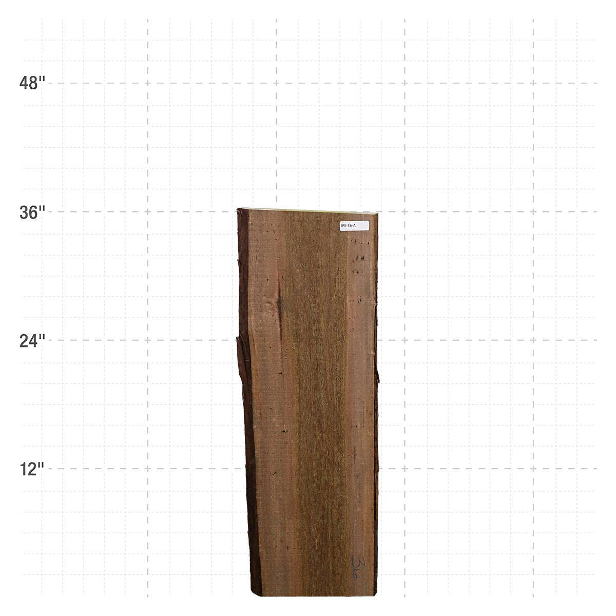 Ipe Live Edge Slab - 36" x 12" x 1.25" - IPE-36-A