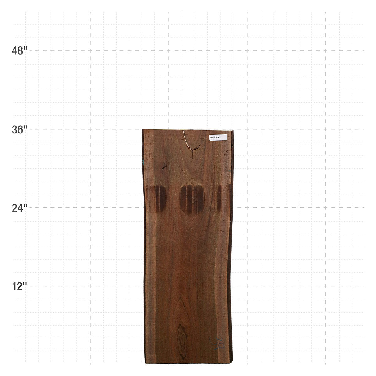 Ipe Live Edge Slab - 36" x 12.75" x 1.25" - IPE-39-A