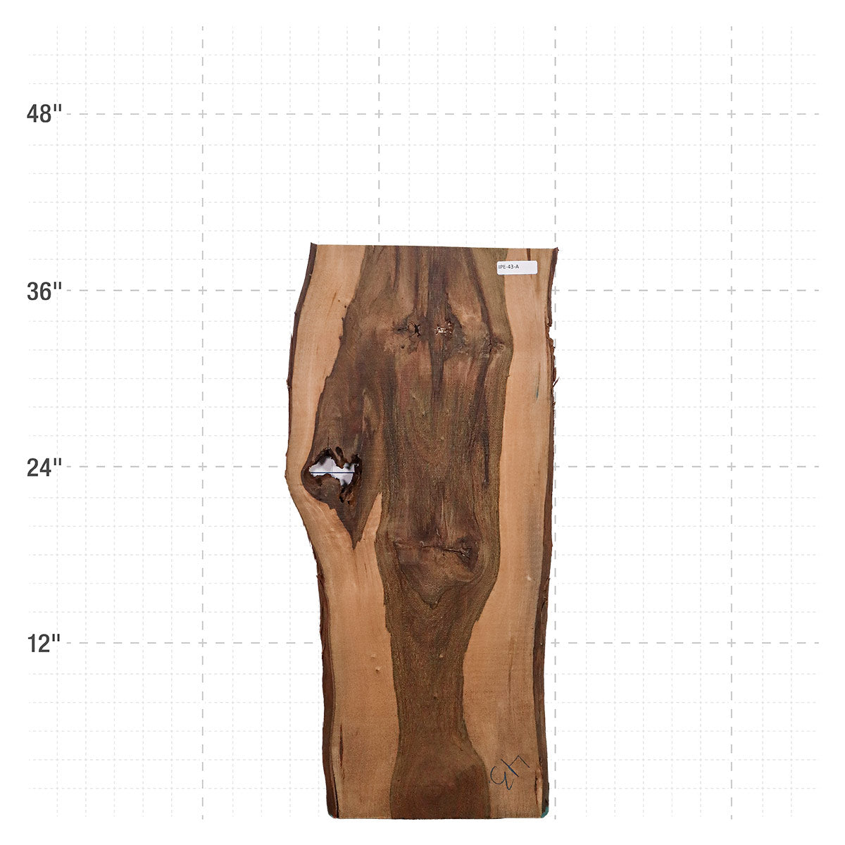 Ipe Live Edge Slab - 39" x 15.5" x 1.25" - IPE-43-A
