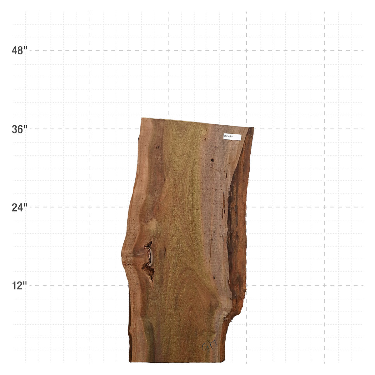 Ipe Live Edge Slab - 37" x 18" x 1.25" - IPE-45-A