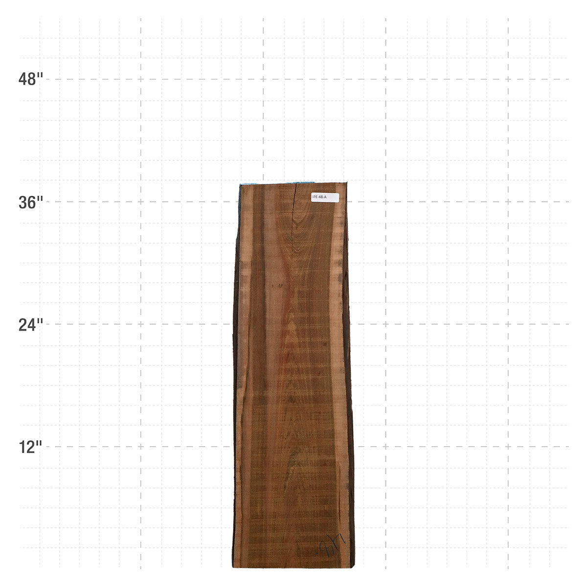 Ipe Live Edge Slab - 38" x 11" x 1.25" - IPE-48-A