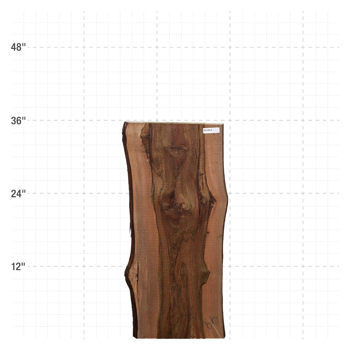 Ipe Live Edge Slab - 36" x 15" x 1.25" - IPE-49-A
