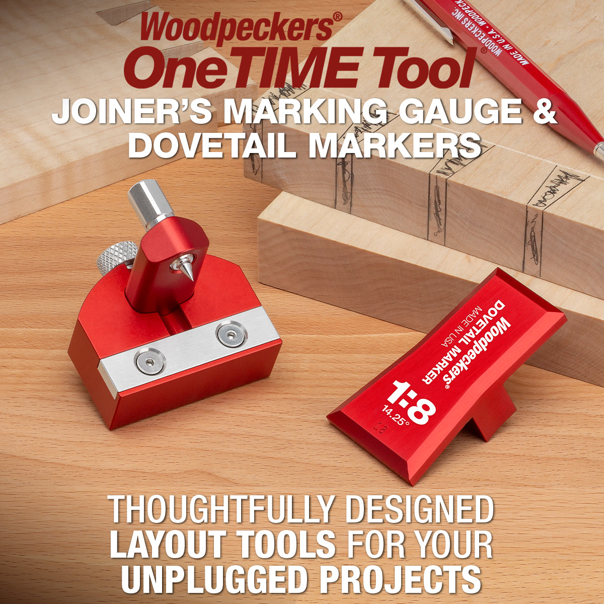 OneTIME Tool - Joiner's Marking Gauge and Dovetail Markers - Closeout