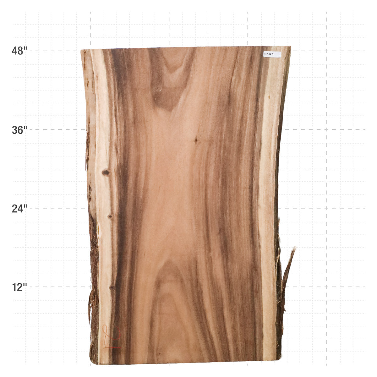 Monkeypod Live Edge Slab - 48" x 27.25" x 2" - MP-21-A