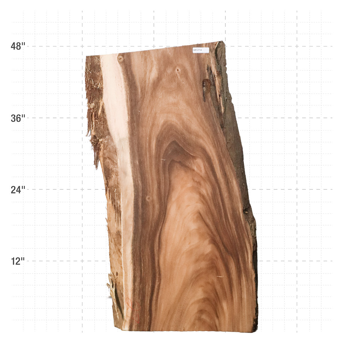Monkeypod Live Edge Slab - 47.5" x 21" x 2" - MP-27-A